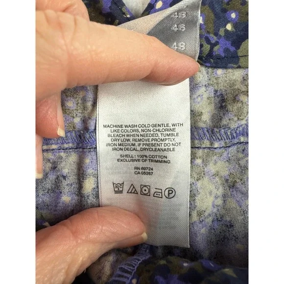 Columbia Floral Print Shorts Women's Size 16 Cotton Casual Blue Green - Picture 4 of 7